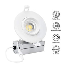 Load image into Gallery viewer, 4Pack 4 Inch LED Recessed Down Light Eyeball Trim 30Adjustable Gimbal Dimmable 120V 12W 1000LM 100W Equivalent 5000K Daylight White 38 Beam Angle ETL Listed
