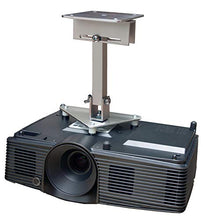 Load image into Gallery viewer, PCMD, LLC. Projector Ceiling Mount Compatible with Sanyo PLC-XU105 XU106 XU115 XU116 with Lateral Shift Coupling (10-Inch Extension)
