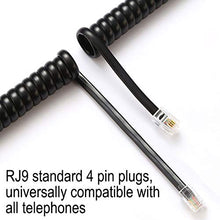 Load image into Gallery viewer, Telephone Cord, Phone Cord,Handset Cord, Black, 2 Pack, Universally Compatible
