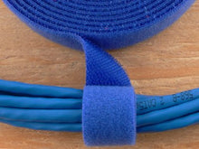 Load image into Gallery viewer, 3/4 Inch Continuous Blue Hook and Loop Wrap - 5 Yards

