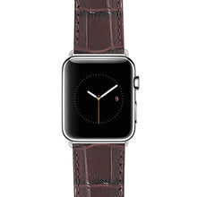 Load image into Gallery viewer, Bandini Replacement Watch Band for Apple Watch 42mm / 44mm Brown, Mens&#39; Alligator Style Leather, Glossy, Fits Series 6, 5, 4, 3, 2, 1

