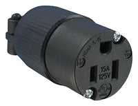 Q-712-Power Entry Connector, NEMA 5-15R, 15 A, Black, 125 V