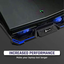 Load image into Gallery viewer, KLIM Cyclone Laptop Cooling Pad - 5 Fans Cooler - No More Overheating - Increase Your PC Performance and Life Expectancy - Ventilated Support for Laptop - Gaming Stand to Reduce Heating -
