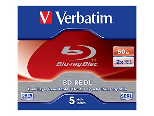 BluRay BD-RE DL Verbatim [ jewel case 5 | 50GB | 2x | HARD COAT ]