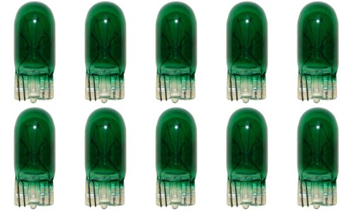 CEC Industries #194G (Green) Bulbs, 14 V, 3.78 W, W2.1x9.5d Base, T-3.25 shape (Box of 10)