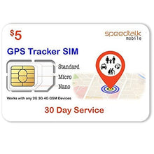 Load image into Gallery viewer, SpeedTalk Mobile $5 Preloaded GSM SIM Card for 5G 4G LTE GPS Trackers for Pet Kids Senior Vehicle Car Activity Tracking Devices | 30 Days Wireless Service in The US with Canada &amp; Mexico Roaming
