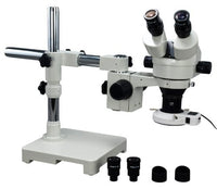 OMAX 2.1X-90X Zoom Binocular Single-Bar Boom Stand Stereo Microscope with 54 LED Ring Light