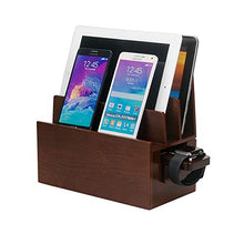 Load image into Gallery viewer, MobileVision Wood Charging Station &amp; Compatible Adapter for Apple Watch Combo Multi Device Organizer for Apple Watch, Smartphones, Tablets, Laptops, and More
