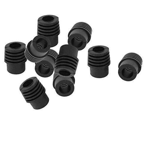 Aexit 10pcs 8.5mm Wiring & Connecting Inner Dia Rubber Strain Relief Cord Boot Protector Cable Heat-Shrink Tubing Sleeve Black