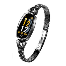 Load image into Gallery viewer, H8 Fashion Luxury Women Bracelet Smart Watch with Heart Rate Monitor Blood Pressure Pedometer Sleep Sport Activity Tracker Watch (Black)
