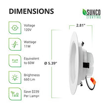 Load image into Gallery viewer, Sunco Lighting 6 Pack 4 Inch LED Recessed Downlight, Baffle Trim, Dimmable, 11W=60W, 4000K Cool White, 660 LM, Damp Rated, Simple Retrofit Installation - UL + Energy Star
