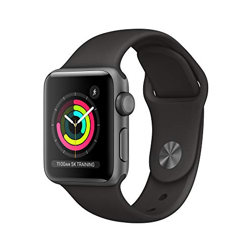 AppleWatch Series3 (GPS, 38mm) - Space Gray Aluminum Case with Black Sport Band