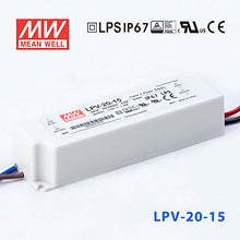 Load image into Gallery viewer, MeanWell LPV-20-15 Power Supply 20W 15V IP67
