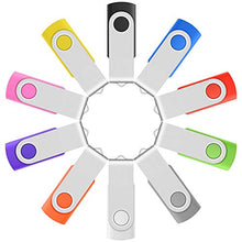 Load image into Gallery viewer, Enfain 8GB USB Flash Drive Bulk Memory Stick Swivel Thumb Drives, to Share Photo Video with Family and Friends (Multi Color 10 Pack)
