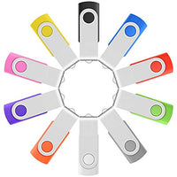 Enfain 8GB USB Flash Drive Bulk Memory Stick Swivel Thumb Drives, to Share Photo Video with Family and Friends (Multi Color 10 Pack)