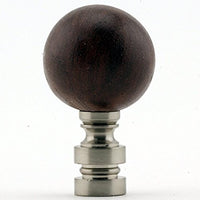 Ceramic Mahogany Ball Finial Nickel Base 1.40