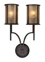 Elk 15030/2 Barringer 2-Light Sconce in Aged Bronze and Tan Mica Shades