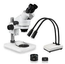 Load image into Gallery viewer, Parco Scientific PA-1EZ-IHL20 Binocular Zoom Stereo Microscope, 10x WF Eyepiece, 0.7X4.5X Zoom, 3.5X90x Magnification, 0.5X &amp; 2X Aux Lens, Pillar Stand, LED Gooseneck Dual Light with Control
