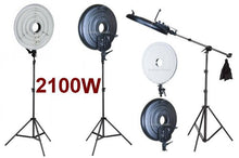 Load image into Gallery viewer, Ardinbir Studio Photo 2100W 5400K Daylight Continuous Cool Fluorescent Video Macro Ring Boom Light Stand Lamp Kit Lighting with White Diffuser

