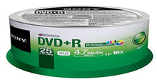 Load image into Gallery viewer, Sony 25DPR47PP DVD+R Recordable and Ink-Jet Printable (25 Disc Spindle)
