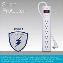 Load image into Gallery viewer, KMC 6-Outlet Surge Protector Power Strip with 10-Foot Cord, 1200 Joule, Overload Protection
