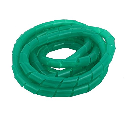 Aexit 19mm Dia Electrical equipment Flexible Spiral Tube Cable Wire Wrap Computer Manage Cord Green 4M Length