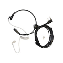 Load image into Gallery viewer, HQRP 2-Pack Acoustic Tube Earpiece PTT Throat Mic Headset for Kenwood KPG27D / KPG29D / KPG48D / KPG49 / KPG55D / KPG56D / KPG62D / KPG66D + HQRP Coaster
