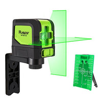 Huepar Cross Line Laser - DIY Self-Leveling Green Beam Horizontal and Vertical Line Laser Level with 100 Ft Visibility, Bright Laser with Magnetic Pivoting Base and Laser Target -9011G