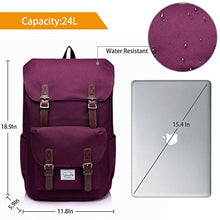 Load image into Gallery viewer, Vintage School Backpack for Women,Vaschy Water Resistant Laptop Backpack Burgundy
