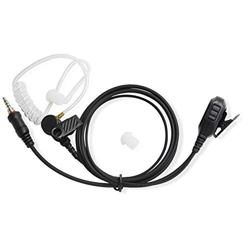 Tenq Covert Acoustic Tube earpiece Headset with PTT and Microphone for Yaesu Vertex VX-6R 7R 6E 7E 120 127 170 177 Two Way Radio