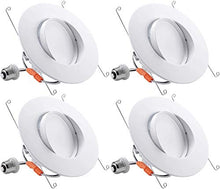 Load image into Gallery viewer, TORCHSTAR 5/6 Inch Gimbal LED Retrofit Downlight, Adjustable Recessed Ceiling Light, Dimmable 13W(100W Eqv.), 900lm, UL &amp; Energy Star Listed, CRI90, 5000K Daylight, Damp Location, Pack of 4
