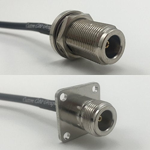 12 inch RG188 N FEMALE BULKHEAD to N FLANGE FEMALE Pigtail Jumper RF coaxial cable 50ohm Quick USA Shipping