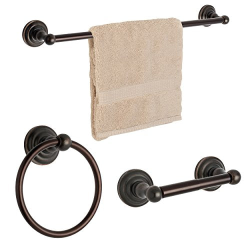 Dynasty Hardware 3800-ORB-3PC Palisades Series Bathroom Hardware Set, Oil Rubbed Bronze, 3-Piece Set, with 24