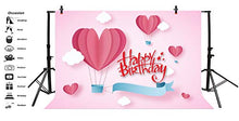 Load image into Gallery viewer, Baocicco 10x8ft Vinyl Happy Birthday Backdrop Pink Photography Background Cartoon Fire Balloon White Clouds Room Indoor Decors Wallpaper Birthday Party Backdrop Baby Girls Portraits Photo Studio

