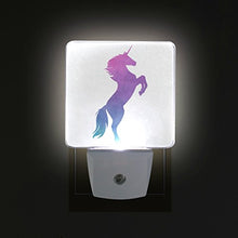 Load image into Gallery viewer, Naanle Set of 2 Purple Unicorn White Background Auto Sensor LED Dusk to Dawn Night Light Plug in Indoor for Adults
