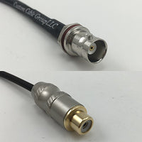 12 inch RG188 BNC Female SM Bulkhead to RCA Female Pigtail Jumper RF coaxial Cable 50ohm Quick USA Shipping