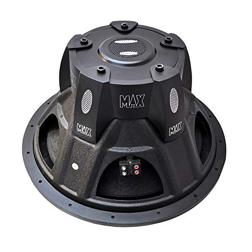 Lanzar 15in Car Subwoofer Speaker - Black Non-Pressed Paper Cone, Stamped Steel Basket, Dual 4 Ohm Impedance, 2000 Watt Power and Foam Edge Suspension for Vehicle Audio Stereo Sound System - MAXP154D