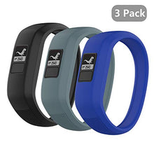 Load image into Gallery viewer, (3 Pack) Seltureone Band Compatible for Garmin Vivofit jr,jr 2,3 Bands, All-in-one Silicon Stretchy Replacement Wristbands for Kids Boys Girls (No Tracker)- Black,Cyan,Blue (Small)
