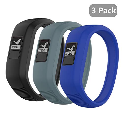 (3 Pack) Seltureone Band Compatible for Garmin Vivofit jr,jr 2,3 Bands, All-in-one Silicon Stretchy Replacement Wristbands for Kids Boys Girls (No Tracker)- Black,Cyan,Blue (Small)