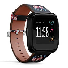 Load image into Gallery viewer, Replacement Leather Strap Printing Wristbands Compatible with Fitbit Versa - Watercolor American Bald Eagle
