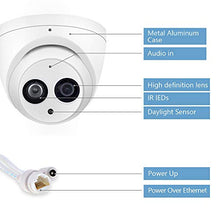 Load image into Gallery viewer, 6MP Security PoE IP Camera, Outdoor UltraHD Dome Camera with Built-in Mic, 165ft IR Night Vision, Smart H-2-6-5, IP67 Weatherproof, WDR, 3D DNR(2.8mm)
