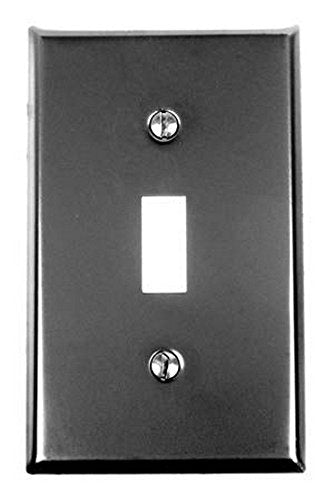 Acorn Manufacturing AW1BP 4.50 Inch One Toggle Switch Plate, Black Iron Finish