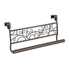 Load image into Gallery viewer, iDesign Twigz Metal Over the Cabinet Dish and Hand Towel Bar Holder for Kitchen, Bathroom, 5.6&quot; x 2.4&quot; x 9.7&quot;, Bronze
