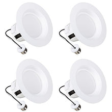 Load image into Gallery viewer, 4&quot;-Inch 850 Lumens Maxxima Dimmable LED Retrofit Downlight 4000K Neutral White, 850 Lumens Energy Star, 75 Watt Equivalent Straight E26 connection Cable (Pack of 4)
