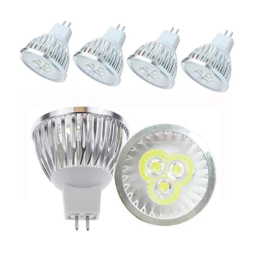 Lxcom Lighting 3W MR16 LED Light Bulb GU5.3 LED Spotlight Bulbs 20W Halogen Equivalent Daylight White 6000K MR16 GU5.3 Base for Recessed Landscape Track Lighting,AC12V(4 Pack)