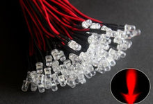 Load image into Gallery viewer, 50Pcs 24v 5mm red Pre Wired LED 5mm 24v 20cm red Light led
