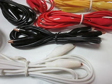 Load image into Gallery viewer, 20pc ALLIGATOR ROACH CLIP TEST LEADS 20&quot; YELLOW GREEN WHITE RED BLACK WIRE PROBE
