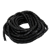 Aexit 10M Length Electrical equipment 14mm Dia Flexible Cable Wire Wrap Spiral Tube Cord Management Black