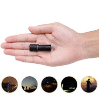 Mini Flashlight Keychain with Micro USB Rechargeable Tiny Flashlight Brightness can Achieve up to 200 lumens for EDC Torch (Black)