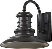 Feiss OL8601RSZ-L1 Redding Station LED Outdoor Patio Lighting Wall Lantern, Bronze, 1-Light (12